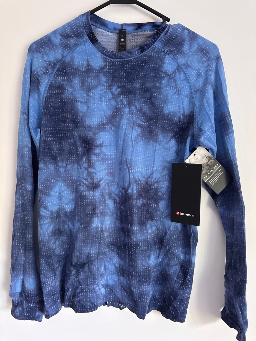 🆕💙 Lululemon Metal Vent Tech Long Sleeve 2.0 Disconnect Marble Dye Blue Nile - Picture 3 of 8